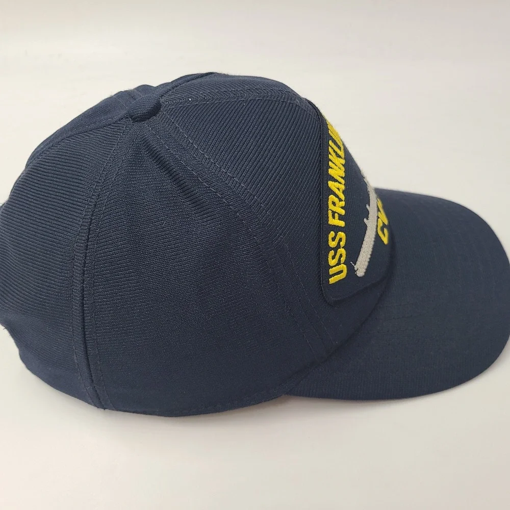 Vintage USS Franklin D Roosevelt Hat Snapback (Fits Small) Blue CV-42 US Navy